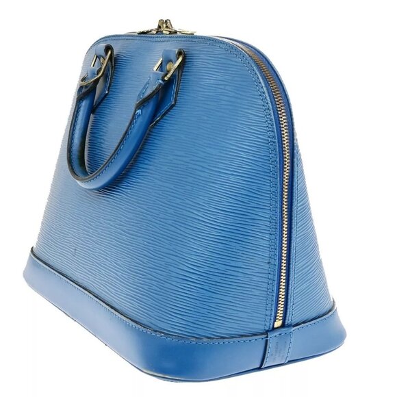 Auth LOUIS VUITTON LV Alma Hand Bag Epi Leather Blue GHW France - Picture 13 of 16